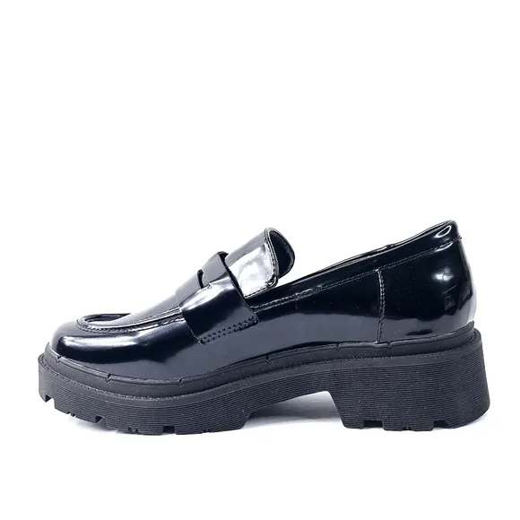 New! Blondo School Waterproof Patent Leather Platform Chunky Heel Loafer Shoes