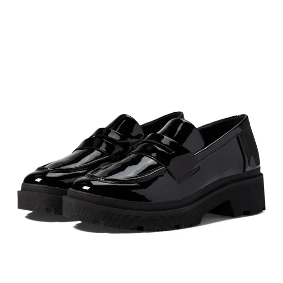 New! Blondo School Waterproof Patent Leather Platform Chunky Heel Loafer Shoes