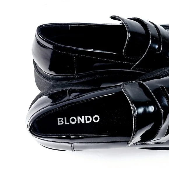 New! Blondo School Waterproof Patent Leather Platform Chunky Heel Loafer Shoes