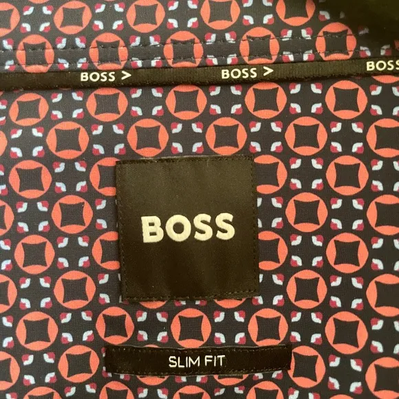 New BOSS long sleeve button down slim fit stretch performance shirt size medium