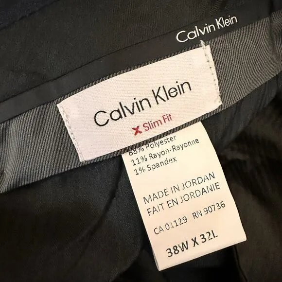 NEW Calvin Klein JEROME Men's Slim-Fit Performance Dress Pants Blue 38x32