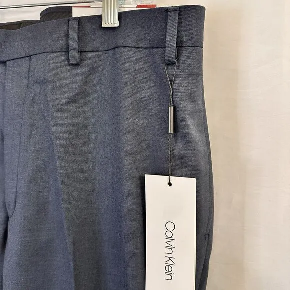 NEW Calvin Klein JEROME Men's Slim-Fit Performance Dress Pants Blue 38x32