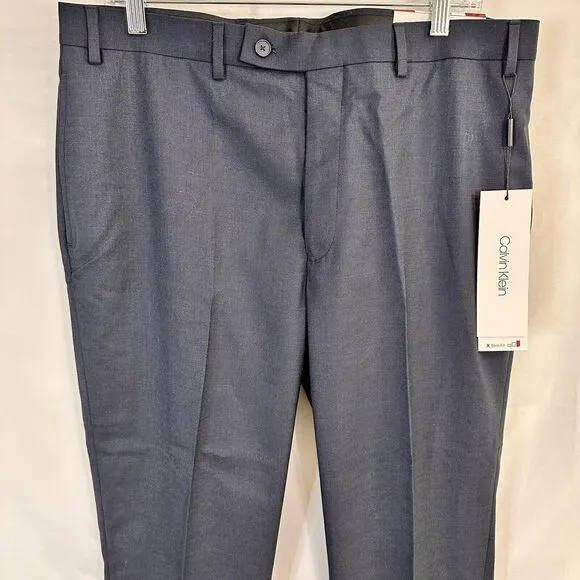 NEW Calvin Klein JEROME Men's Slim-Fit Performance Dress Pants Blue 38x32