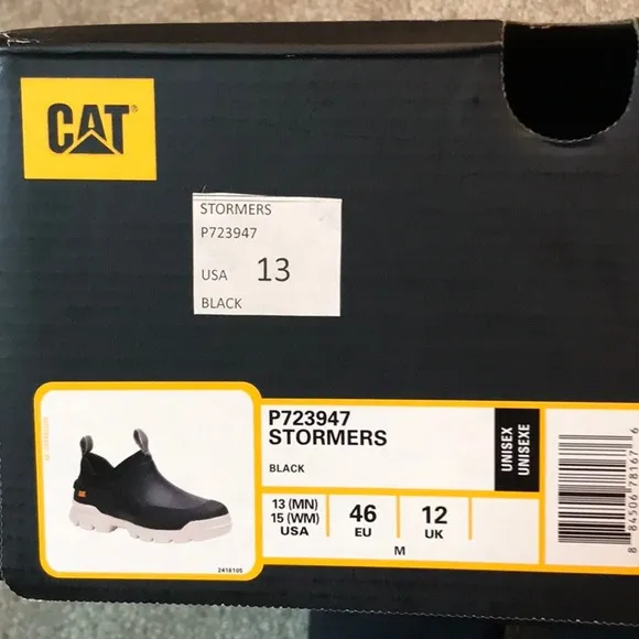 New Caterpillar Stormers unisex waterproof lo rise shoes - black - M 13 W 15