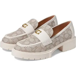 NEW COACH Leah Jacquard Loafer (Stone/Chalk) Women's Shoes Sz‎ 11