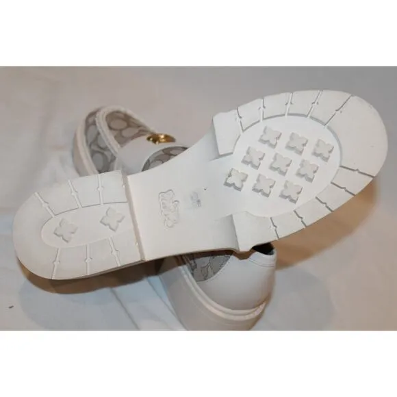 NEW COACH Leah Jacquard Loafer (Stone/Chalk) Women's Shoes Sz‎ 11
