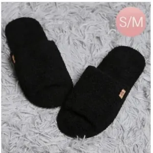 New Comfylux Black Open Toe Soft Home Indoor Slippers Sizes S/M