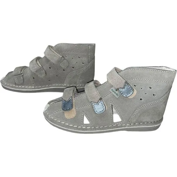 NEW  Danielki Gray Leather Orthopedic High Shoes    Size: EU  30 /US 12-13 Youth
