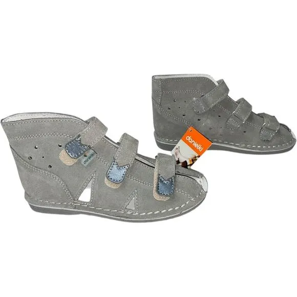 NEW  Danielki Gray Leather Orthopedic High Shoes    Size: EU  30 /US 12-13 Youth