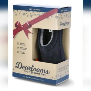 new DEARFOAMS SLIPPERS/ CLOGS brand new BLACK sizes L &amp; XL ... 11/12  &amp; 13/14