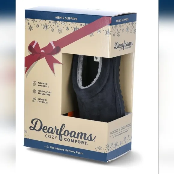 new DEARFOAMS SLIPPERS/ CLOGS brand new BLACK sizes L &amp; XL ... 11/12  &amp; 13/14