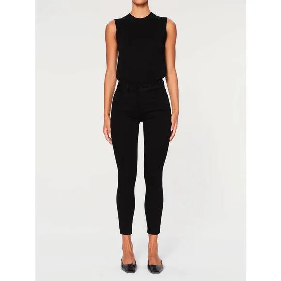 NEW DL1961 - WOMEN'S florence skinny mid rise instasculpt crop jeans in hail
