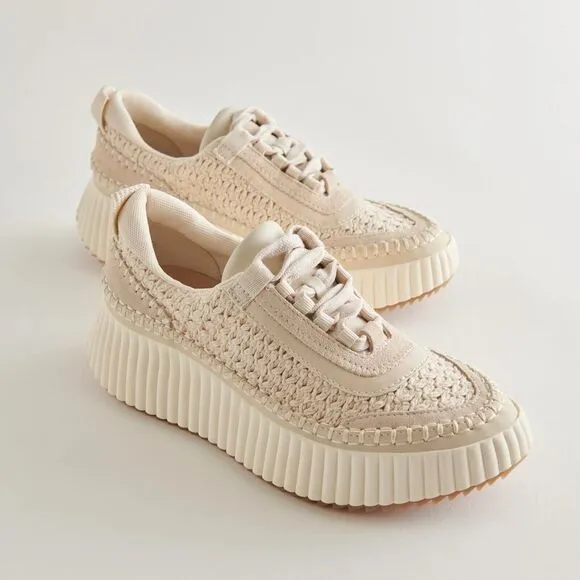 new DOLCE VITA DOLEN SANSTONE KNIT SNEAKERS WOMEN Sz 9 SHOES Platform