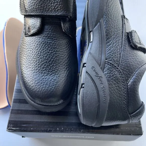 NEW DR. COMFORT 6010 WILLIAM BLACK LEATHER DIABETIC CASUAL SHOES MEN'S SIZE 7W