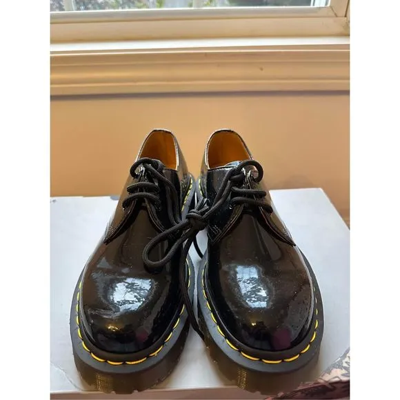 NEW Dr Martens 1461 Bex Shoes Black Patent Lamper Size 6