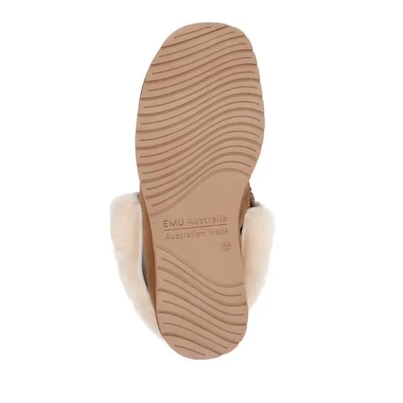 NEW EMU AUSTRALIA men's platinum murray fold down slipper in chestnut