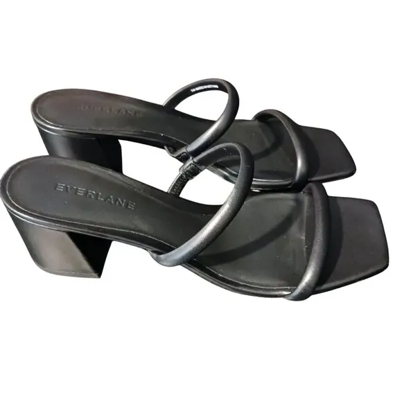 NEW Everlane Leather The Double Strap Heel Size 7 Slip-on Sandal