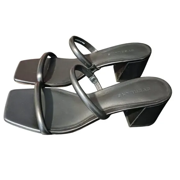 NEW Everlane Leather The Double Strap Heel Size 7 Slip-on Sandal