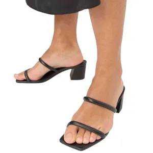 NEW Everlane Leather The Double Strap Heel Size 7 Slip-on Sandal