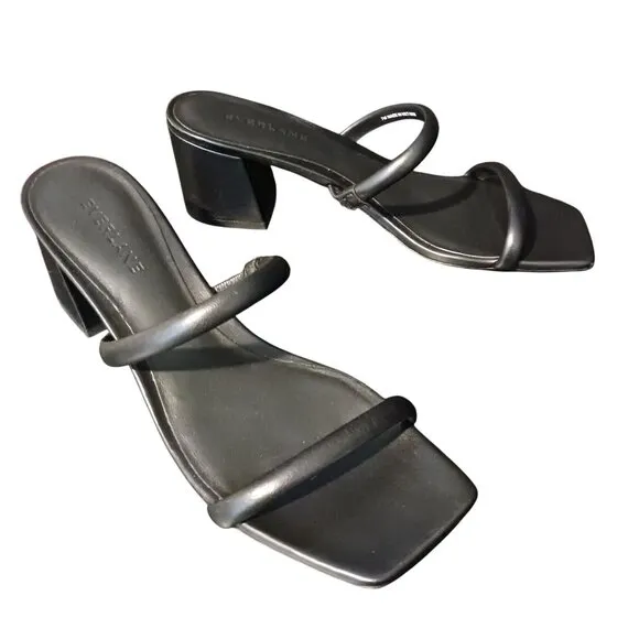 NEW Everlane Leather The Double Strap Heel Size 7 Slip-on Sandal