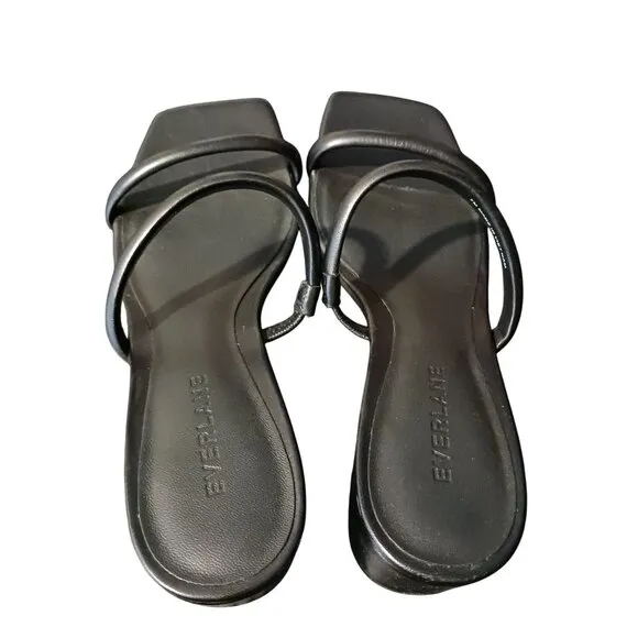 NEW Everlane Leather The Double Strap Heel Size 7 Slip-on Sandal