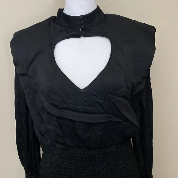 NEW Farm Rio Black Heart Neckline Mini Dress Size Small