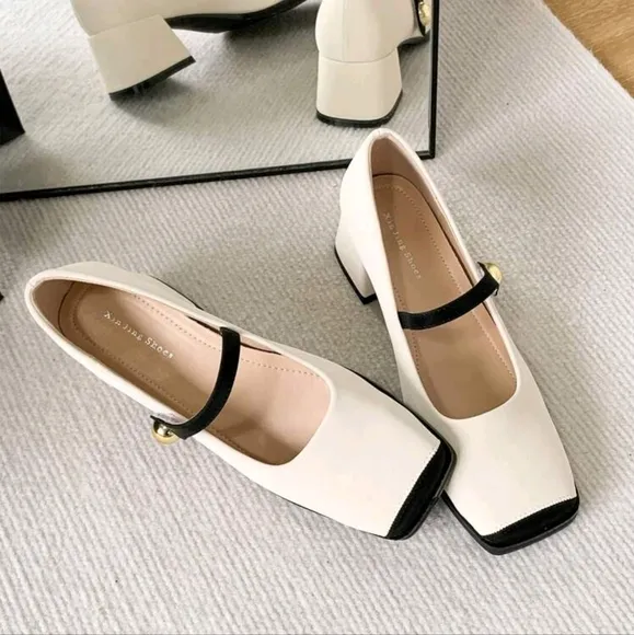 New Fashion Women's Chunky Heel Pumps With Color Block Design