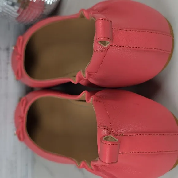 NEW FITFLOP SIZE 9 SHOES ROSY CORAL ALLEGRO BOW LEATHER BALLERINAS FLATS SPRING