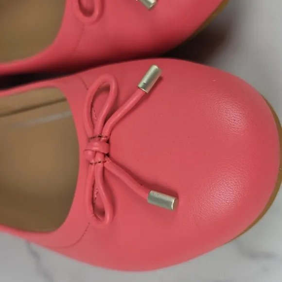 NEW FITFLOP SIZE 9 SHOES ROSY CORAL ALLEGRO BOW LEATHER BALLERINAS FLATS SPRING