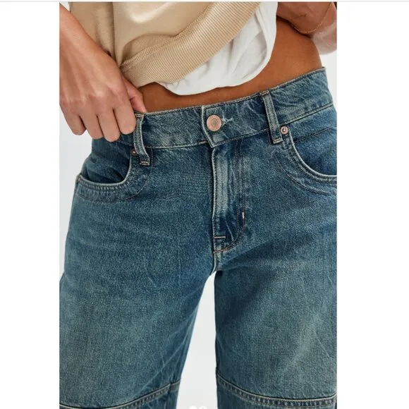 new FREE PEOPLE benji relaxed wide leg jean in salt of the earth 252