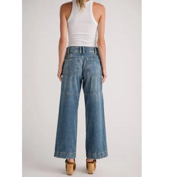 new FREE PEOPLE benji relaxed wide leg jean in salt of the earth 252