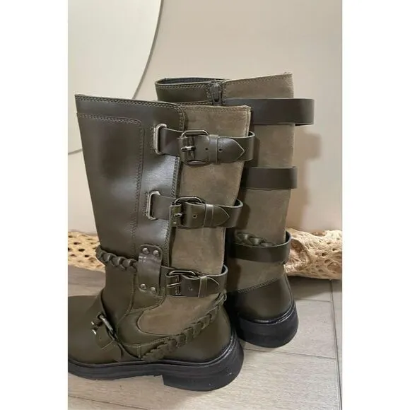 New  Free People Billie Buckle Boots Size 7