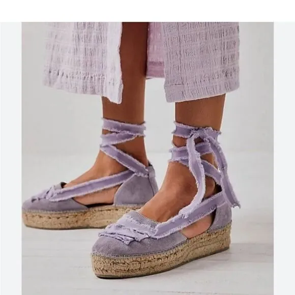 New Free People Destino Espadrille Platforms Size 39