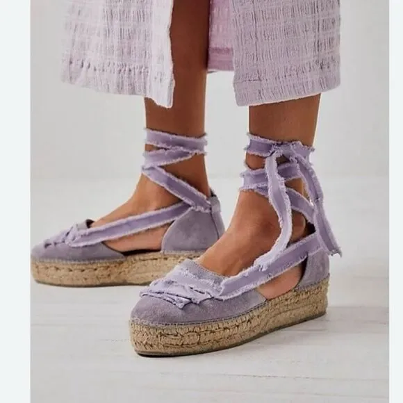 New Free  People Destino Espadrille Platforms Size 39