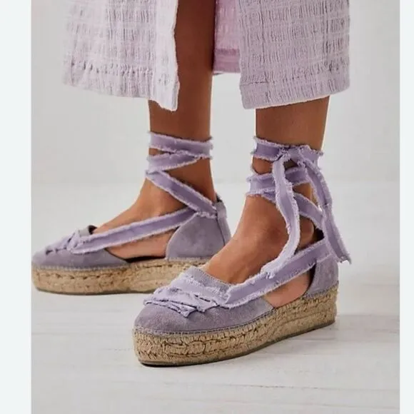 New Free  People Destino Espadrille Platforms Size 39