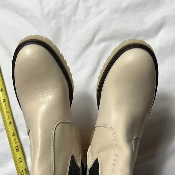 NEW Free people james Chelsea CHUNKY heels boots shoes in bone size 8.5
