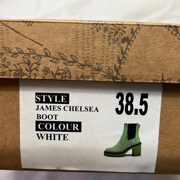 NEW Free people james Chelsea CHUNKY heels boots shoes in bone size 8.5