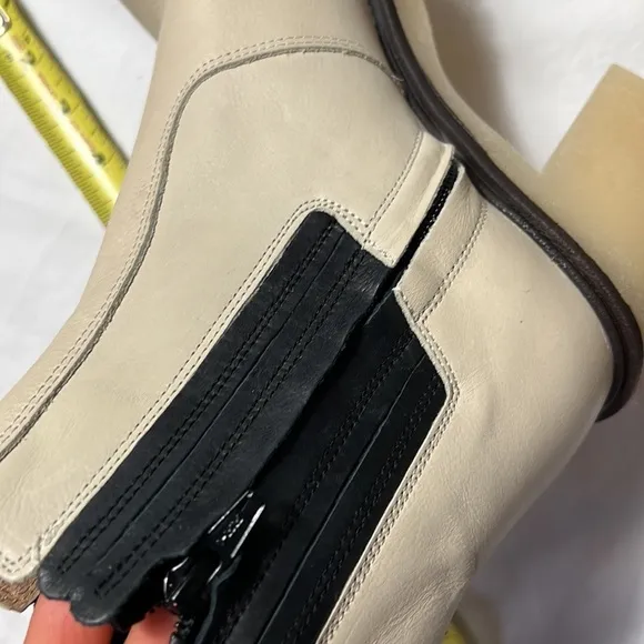 NEW Free people james Chelsea CHUNKY heels boots shoes in bone size 8.5
