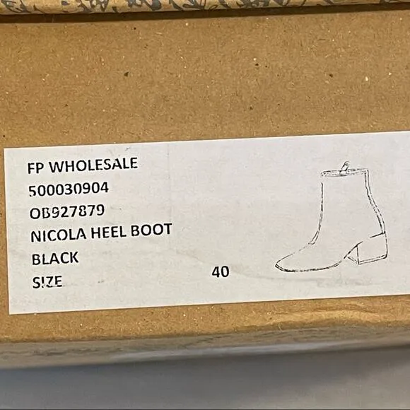 NEW Free People Nicola Ankle Boot Black Leather 40 10