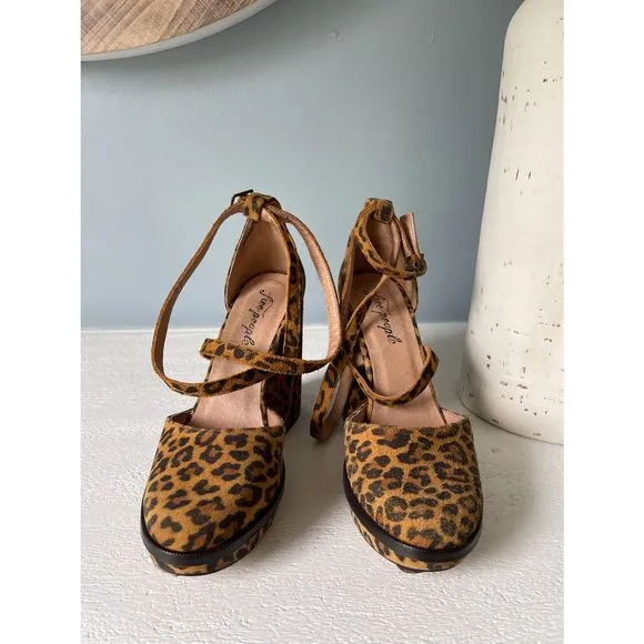 New Free People x Leopard Remi Platform Sandal sz 39