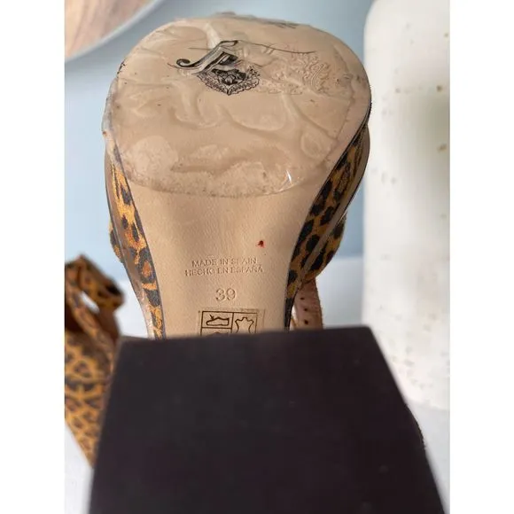 New Free People x Leopard Remi Platform Sandal sz 39