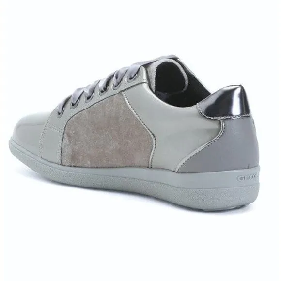 New! GEOX Women's Patent Velvet Lace up Comfort Shoes Sneakers