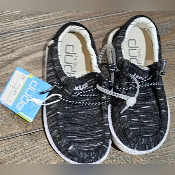 New Hey Dude kids Black and White Casual Shoes