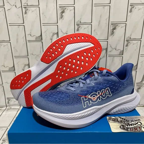 New Hoka One Mach 6 Mirage Blue Running Shoes Womens 6.5 B Gym Training Walking