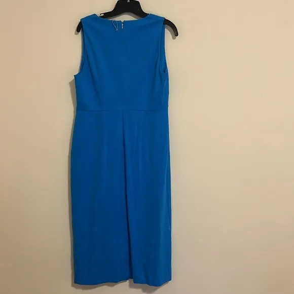 NEW Hugo Boss blue square neck slim fit Stretch sheath dress size 10 $398