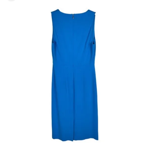 NEW Hugo Boss blue square neck slim fit Stretch sheath dress size 10 $398