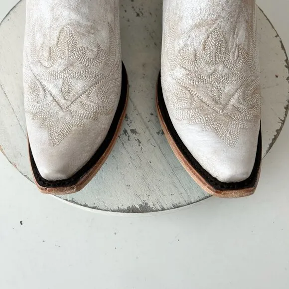 NEW Lane LEXINGTON Women Cowboy Boots 10 White Western Cowgirl 13&quot; Mid Calf Tall