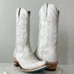 NEW Lane LEXINGTON Women Cowboy Boots 10 White Western Cowgirl 13&quot; Mid Calf Tall