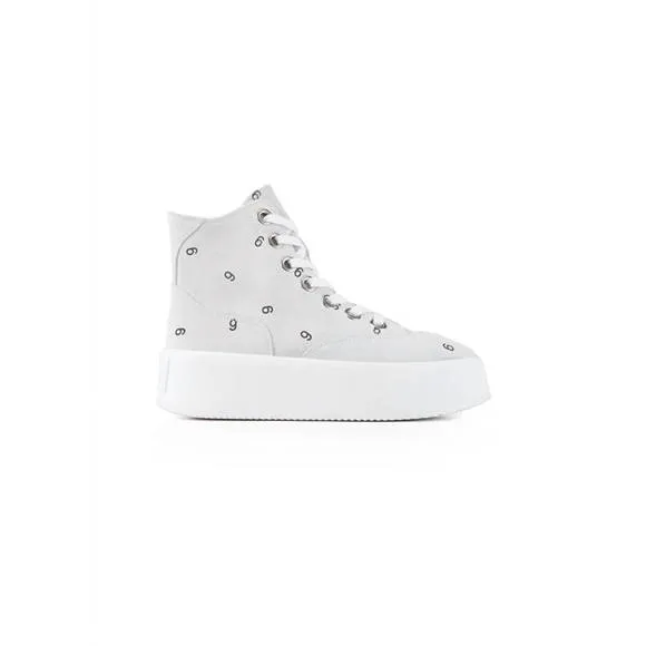 NEW MAISON MARGIELA women's 6 high top platform sneaker shoes in white