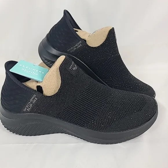 NEW Martha Stewart x Skechers Neptune Slip-ins Ultra Flex Shoes Black Sz 8 NIB